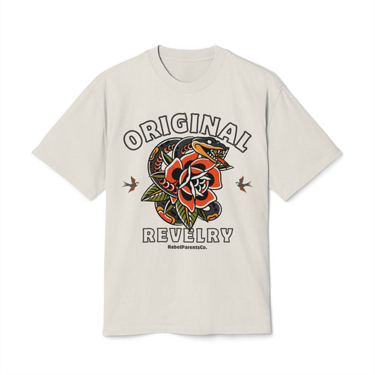 ORIGINAL REVELRY FADED BONE TEE — RIOT & ROSES
